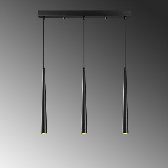 Opviq 6074 Lámpara de Araña Negra de Metal con Altura Ajustable para Salón, Diseño Moderno Industrial